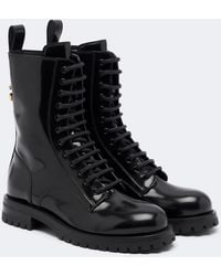 Dolce & Gabbana - Dg Leather Lace-Up Boots - Lyst