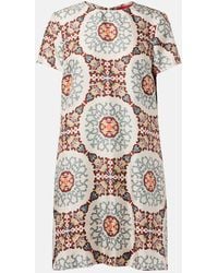 La DoubleJ - Swing Printed Silk Satin Minidress - Lyst