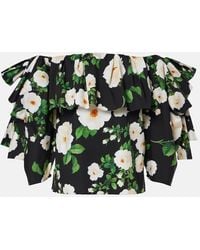 Carolina Herrera - Floral Off-Shoulder Top - Lyst