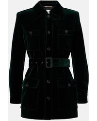 Saint Laurent - Saharienne Cotton Velvet Jacket - Lyst