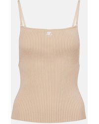 Courreges - Logo Ribbed-Knit Tank Top - Lyst