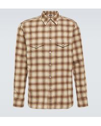 Tom Ford - Checked Cotton Blend Oxford Shirt - Lyst