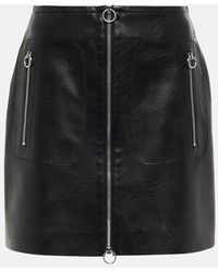 Stella McCartney - Faux Leather Zip Miniskirt - Lyst