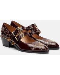 Chloé - Susanna 40 Studded Leather Mary Jane Pumps - Lyst