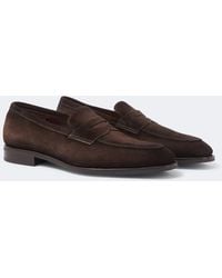Santoni - Gregor Suede Penny Loafers - Lyst