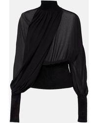 Alaïa - Blusa Drappeggiata - Lyst