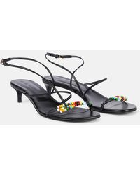 KHAITE - Loop 35 Beaded Leather Sandals - Lyst