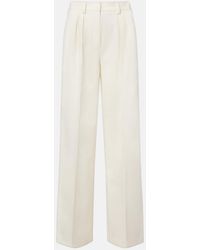 Max Mara - Molo Pleated Wool And Cotton-Blend Pants - Lyst