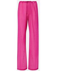 Dries Van Noten - High-Rise Silk-Blend Wide-Leg Pants - Lyst