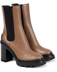 Tod's Leather Chelsea Boots - Brown