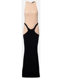 Mugler - Re/Edit Robe Aus Crepe Mit Pailletten - Lyst