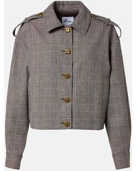 Self-Portrait - Checked Cotton And Linen Jacket - Lyst