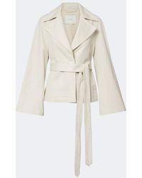 JOSEPH - Leda Belted Cotton And Linen Twill Jacket - Lyst
