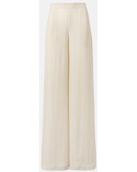 JOSEPH - Mawn Pleated Jacquard Wide-Leg Pants - Lyst