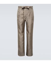 Gucci - GG Silk Straight Pants - Lyst