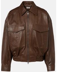 STAUD - Eugene Leather Bomber Jacket - Lyst