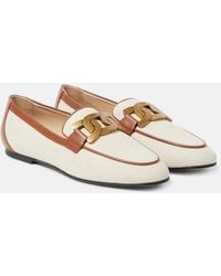 Tod's - Loafers Kate Aus Canvas Mit Leder - Lyst