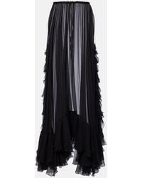 Chloé - Ruffled Sheer Silk Maxi Skirt - Lyst