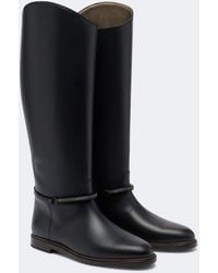 Brunello Cucinelli - Monili Leather Knee-High Boots - Lyst
