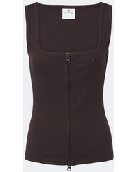 Courreges - Zip-Up Cotton Tank - Lyst