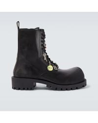 Balenciaga - Hummer Leather Lace-Up Boots - Lyst