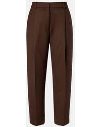 TOTEME - Pleated Cropped Straight Pants - Lyst