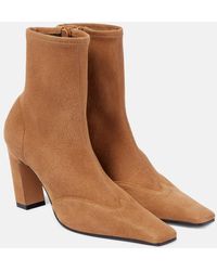 KHAITE - Nevada Suede Ankle Boots - Lyst