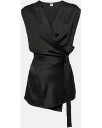 TOTEME - Asymmetric Satin Top - Lyst