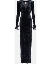Vetements - Diva Gloves Velvet Maxi Dress - Lyst