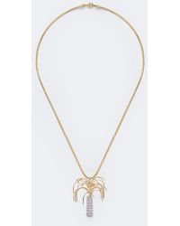 Yvonne Léon - Palmier 9Kt And 18Kt Pendant Necklace With Diamonds - Lyst