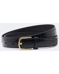 TOTEME - Slim Croc-Effect Leather Belt - Lyst