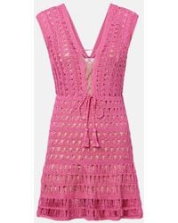 Anna Kosturova - Jennifer Crochet Cotton Minidress - Lyst
