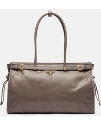 Prada - Bonnie Large Leather Shoulder Bag - Lyst
