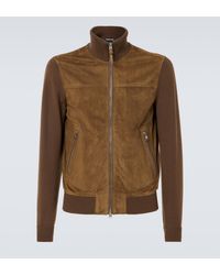 Tom Ford - Paneled Suede And Wool Jacket - Lyst