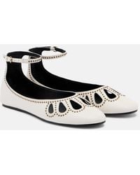 Isabel Marant - Bloris Studded Cutout Leather Ballet Flats - Lyst