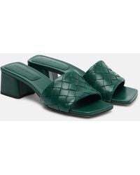 Bottega Veneta - Parco Intrecciato Leather Mules - Lyst