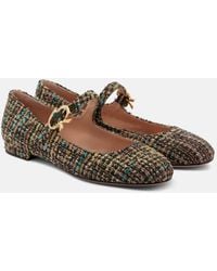 Gianvito Rossi - Mary-Jane-Ballerinas Mary Ribbon Aus Boucle - Lyst