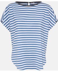 Brunello Cucinelli - Oversized Striped Cotton T-shirt - Lyst