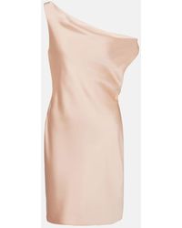 Norma Kamali - Maria Asymmetric Crepe Satin Minidress - Lyst