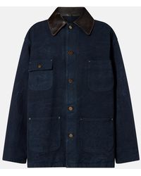 Prada - Oversized Cotton Leather-Trimmed Jacket - Lyst