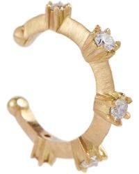 Jade Trau Einzelner Ear Cuff Kismet aus 18kt Gelbgold mit Diamanten - Mettallic