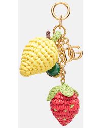 Dolce & Gabbana - Dg Raffia-Trimmed Keychain - Lyst
