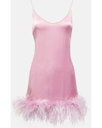 Oséree - Plumage Feather-trimmed Minidress - Lyst