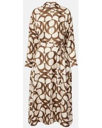 Max Mara - Ileana Printed Silk Twill Shirt Dress - Lyst