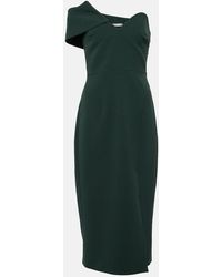Safiyaa - Opal Asymmetric Crepe Midi Dress - Lyst