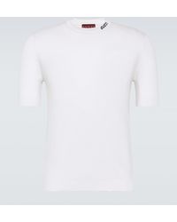 Gucci - T-shirt in seta e cotone con logo - Lyst
