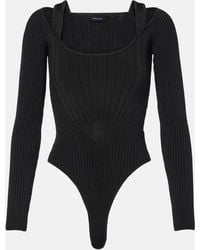 Mugler - Knitted Rayon Bodysuit - Lyst