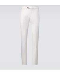 Brunello Cucinelli - Schmale Hose Aus Baumwoll-Gabardine - Lyst