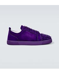 Christian Louboutin - Baskets Louis Junior Spikes En Daim - Lyst