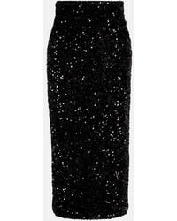 Vince - Sequined Velvet Midi Skirt - Lyst